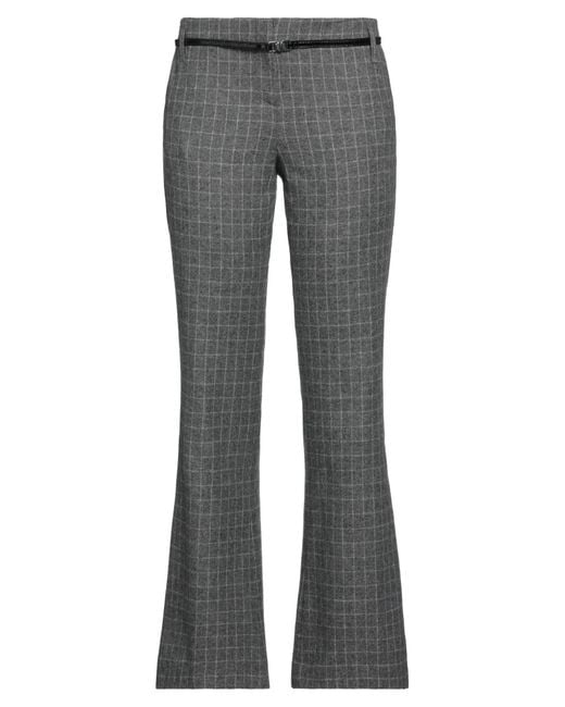 Maje Gray Schlaghose aus twill mit karomuster und gürtel