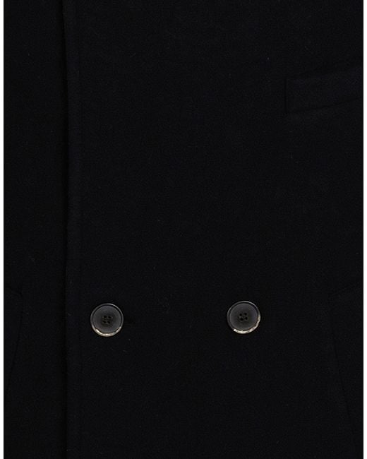 Herno Black Coat Virgin Wool, Polyamide for men