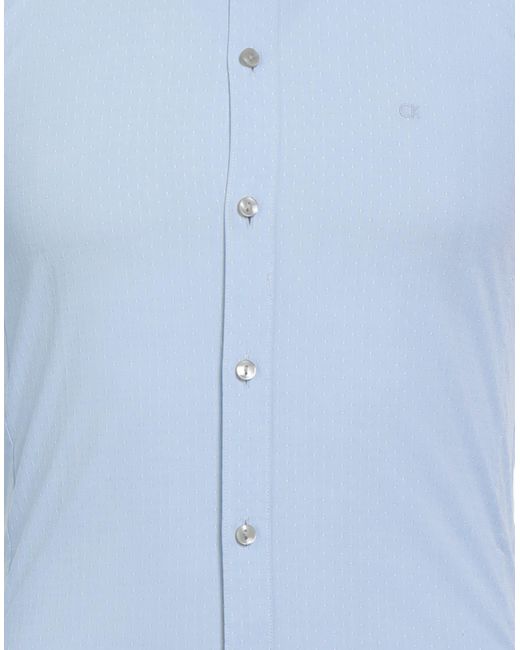 Calvin Klein Blue Light Shirt Cotton, Elastane for men