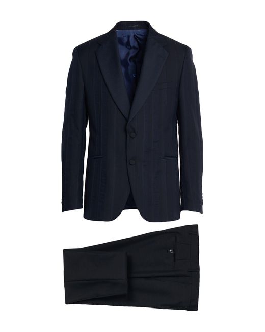 Lardini Blue Suit Cotton, Wool, Elastane for men