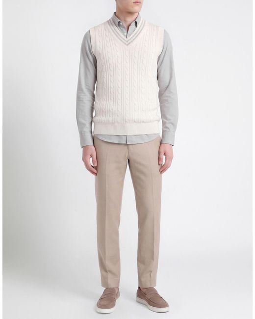 Eleventy White Platinum Cream Sweater Cashmere for men