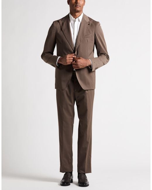 Tagliatore Brown Suit Virgin Wool, Polyester, Elastane for men