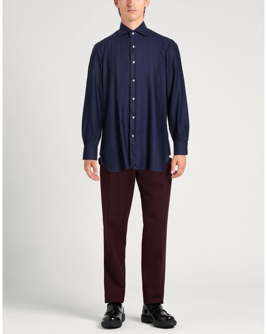 Isaia Blue Shirt Cashmere for men