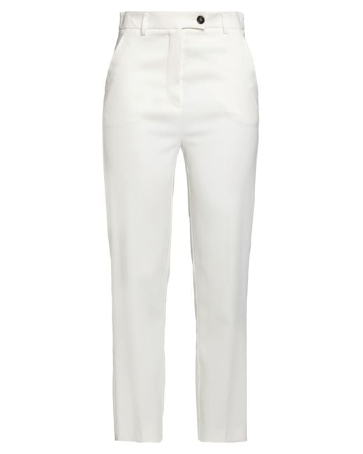 Beatrice B. White Pants Viscose, Polyester, Elastane