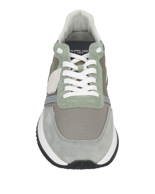 Philippe Model White Sneakers Leather, Textile Fibers for men