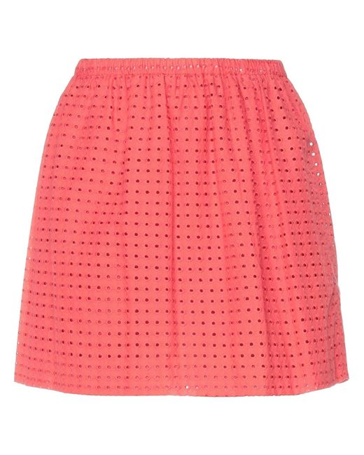 Dondup Pink Coral Mini Skirt Cotton