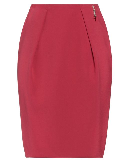 Elisabetta Franchi Red Midi Skirt