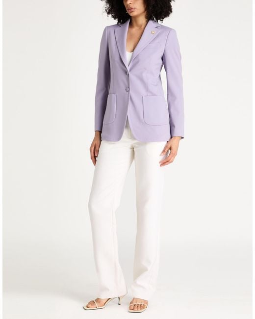 Lardini Purple Blazer Polyester, Wool, Elastane