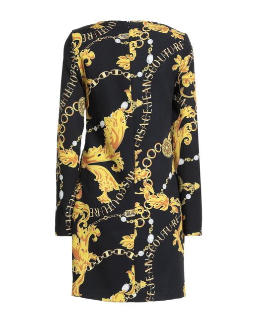 Versace Jeans Couture Black Mini Dress Polyester, Elastane