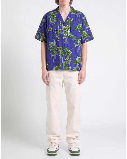 Rhude Blue Shirt Cotton, Elastane for men