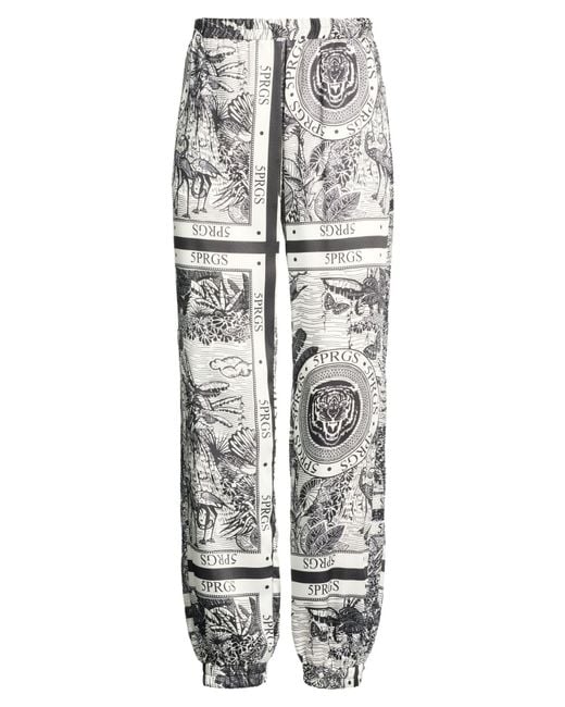 5 PROGRESS White Pants Viscose, Polyester