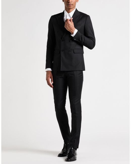 Exte Black Suit Polyester, Viscose, Elastane for men