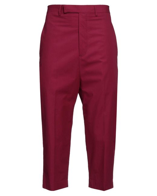 Rick Owens Red Cropped Pants for men