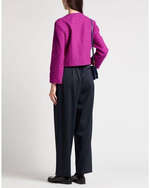 Maje Purple Jacket Cotton, Polyamide, Polyester