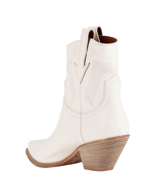 Buttero White Ankle Boots