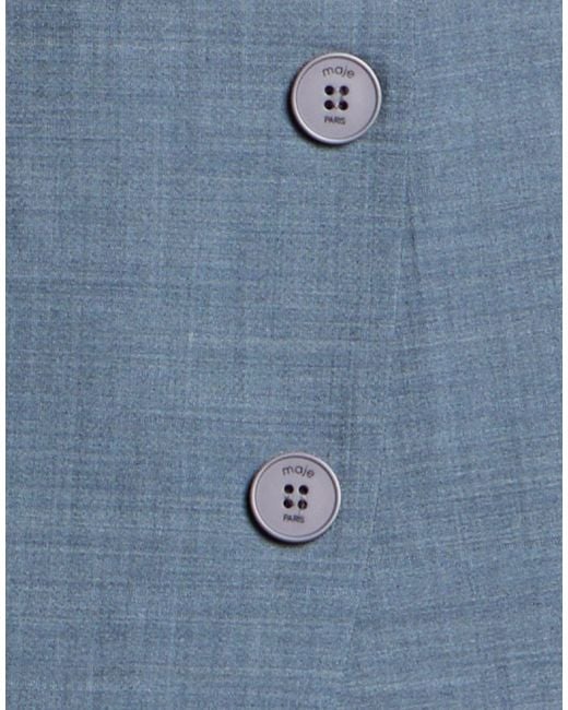 Maje Blue Slate Shorts & Bermuda Shorts Polyester, Wool, Elastane