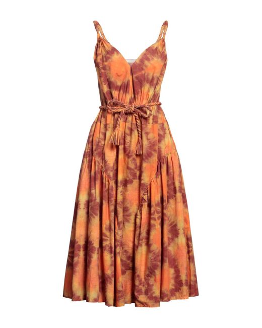 Ulla Johnson Orange Midi Dress