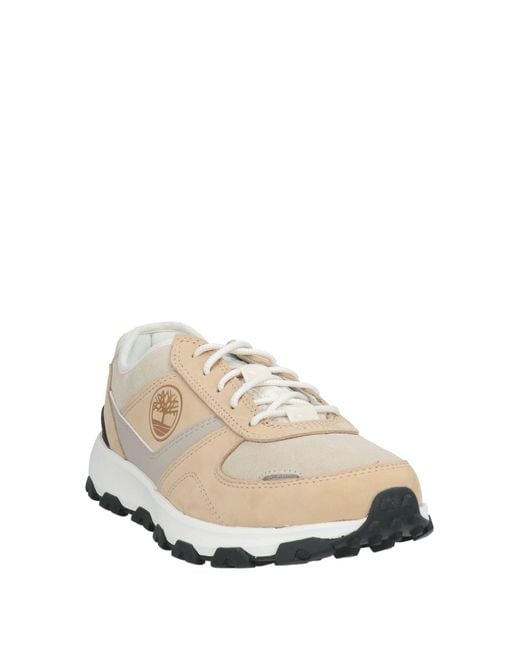 Timberland White Sneakers Leather, Textile Fibers for men