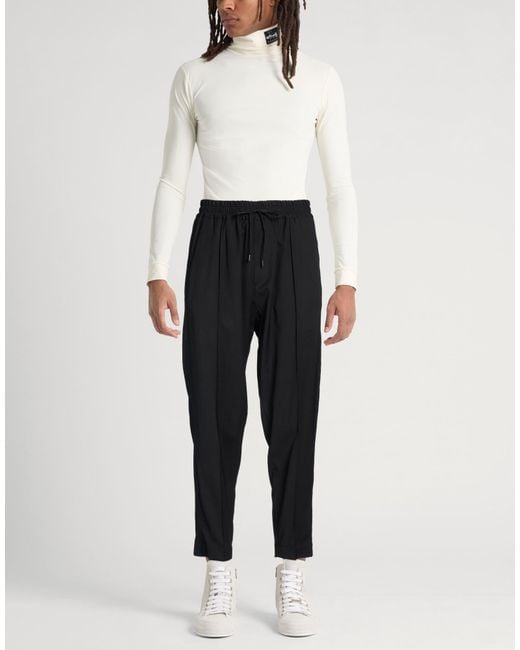 Isabel Benenato Black Pants Virgin Wool for men