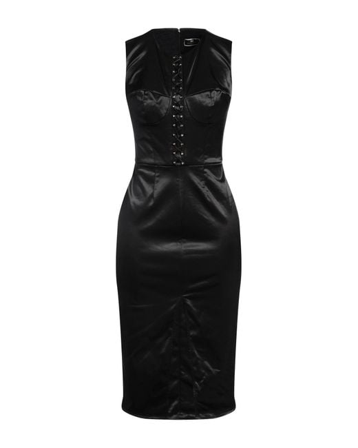 Elisabetta Franchi Black Midi Dress