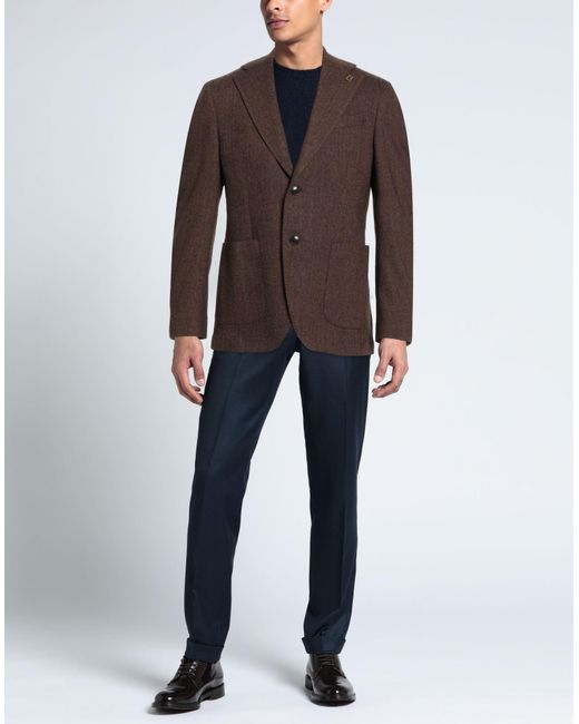 BRERAS Milano Brown Blazer Virgin Wool, Polyamide, Elastane for men