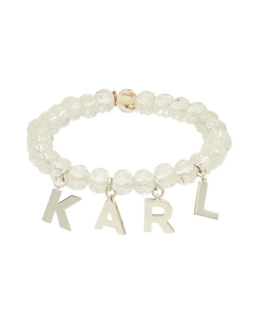 Karl Lagerfeld White Bracelet Glass, Brass