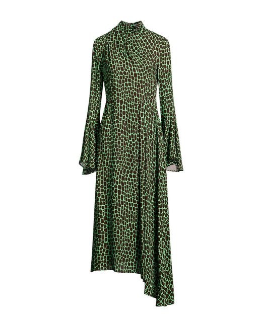 MSGM Green Light Maxi Dress Viscose, Polyester