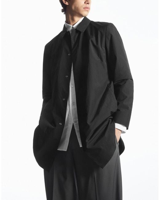 COS Black Nylon Car Coat for men