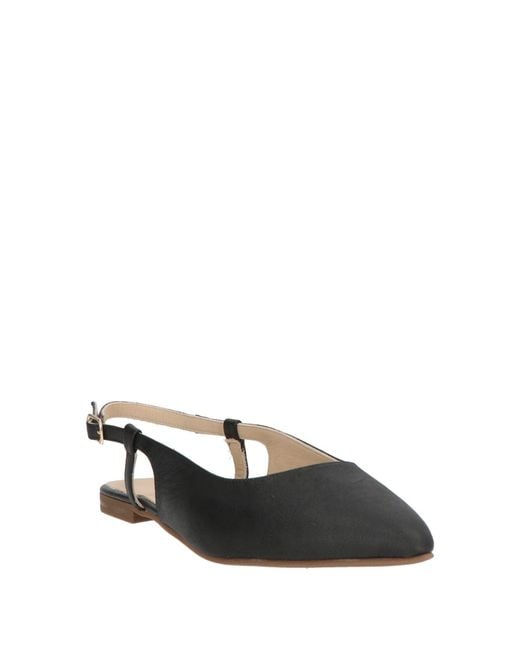 Cerruti 1881 Black Ballet Flats Calfskin