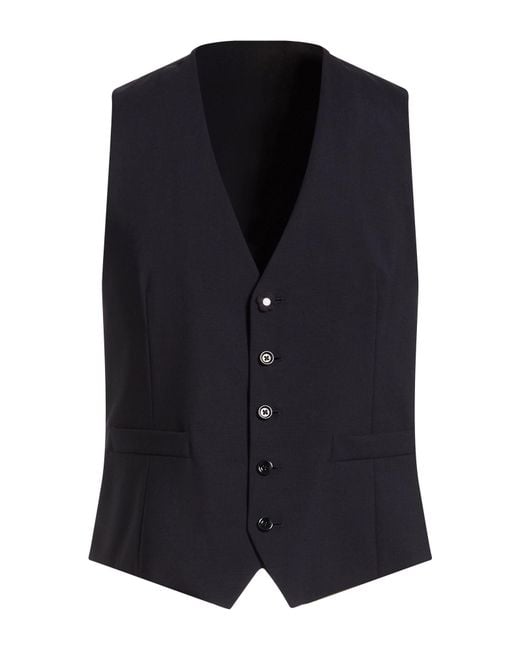 Lardini Blue Tailored Vest Wool, Elastane for men
