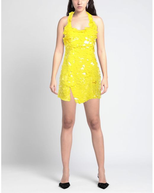 The Attico Yellow Mini Dress With All-Over Sequins