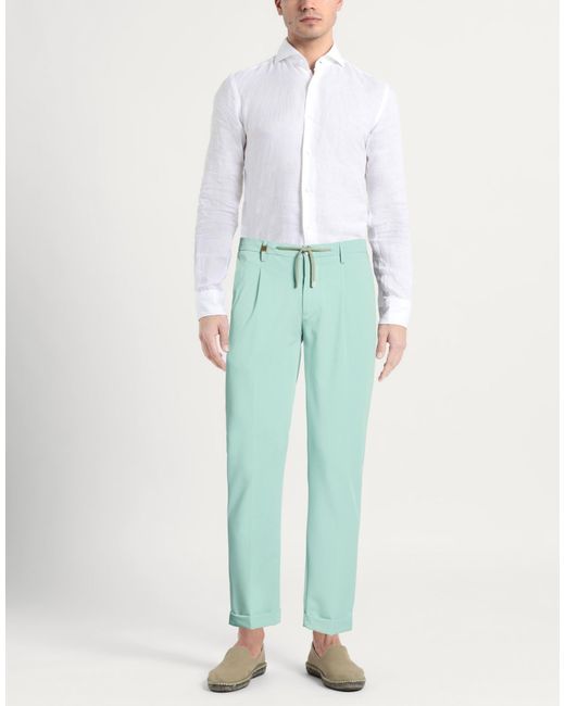 Barbati Green Pants Polyester, Viscose, Elastane for men