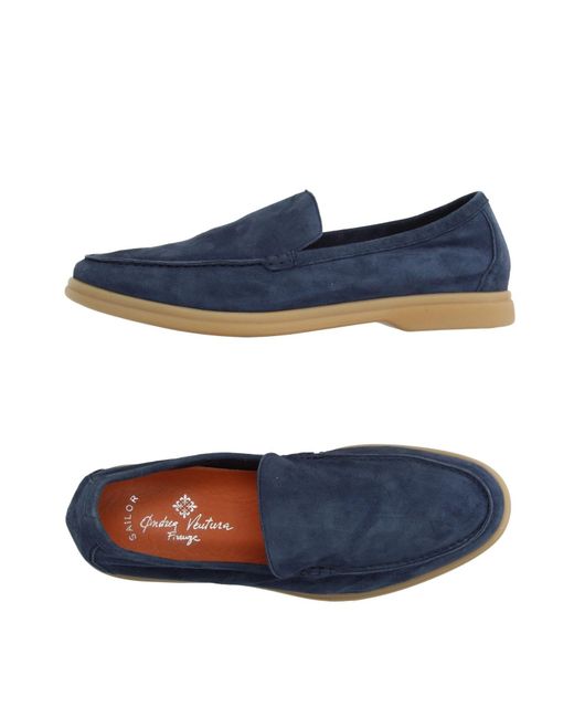 Andrea Ventura Firenze Blue Loafers Soft Leather for men