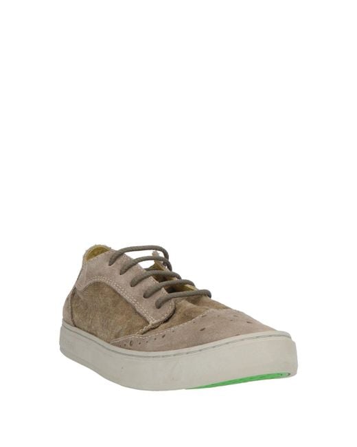 Satorisan Brown Military Sneakers Soft Leather, Textile Fibers for men