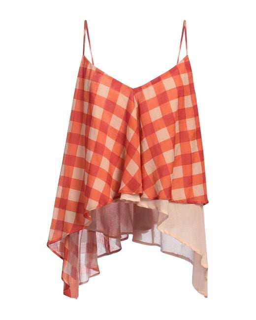 Semicouture Red Top Ramie