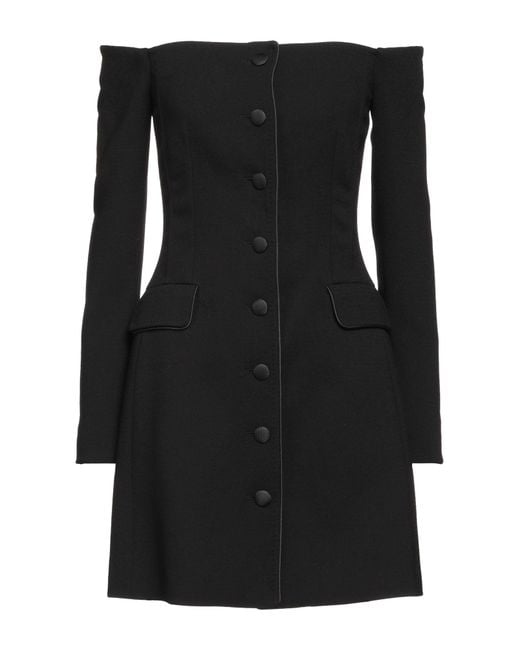 Dolce & Gabbana Black Schulterfreies minikleid aus crêpe aus einer wollmischung