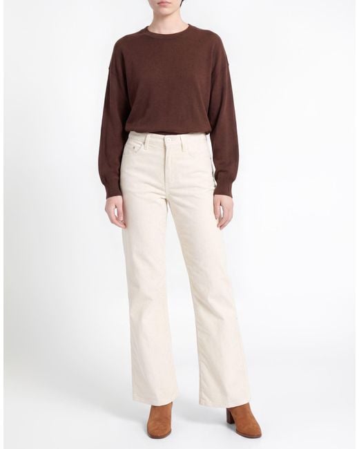 Dondup White Ivory Pants Acetate, Viscose