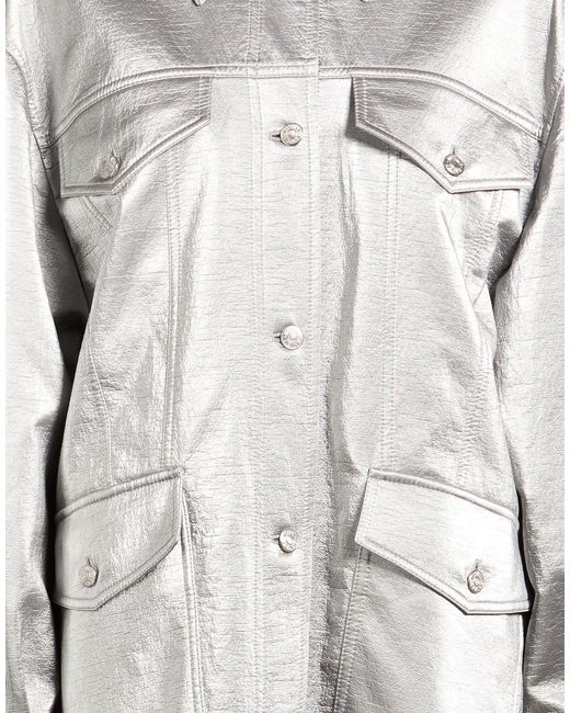 Moschino Gray Overcoat & Trench Coat