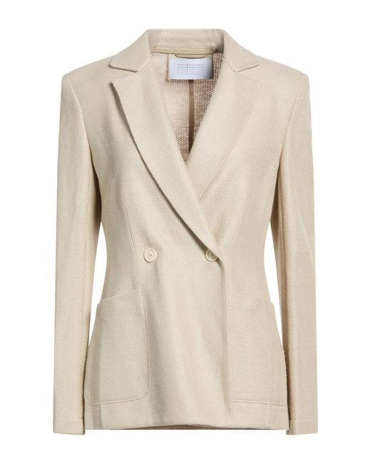 Harris Wharf London Natural Blazer Linen, Cotton