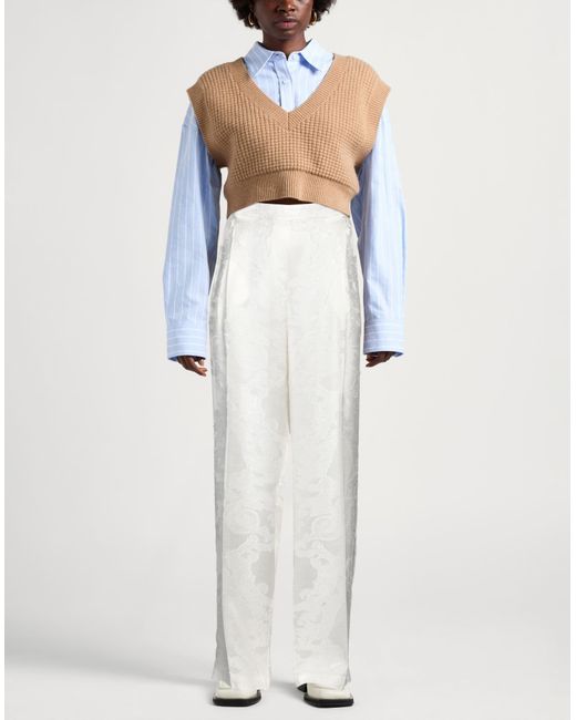 Semicouture White Pants Viscose