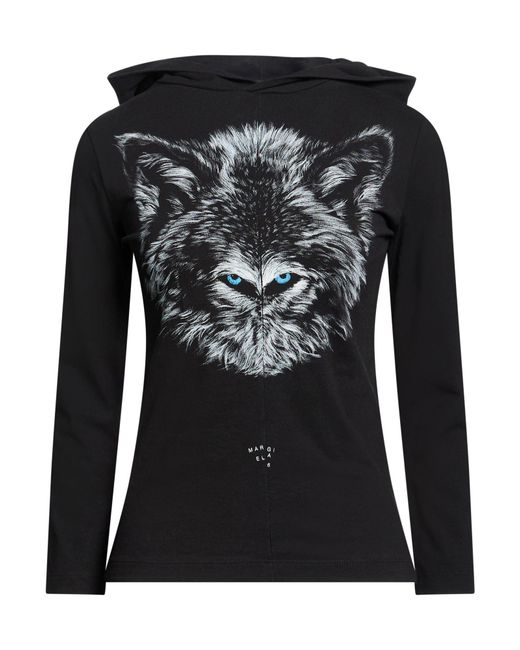 MM6 by Maison Margiela Black T-Shirt Cotton, Elastane