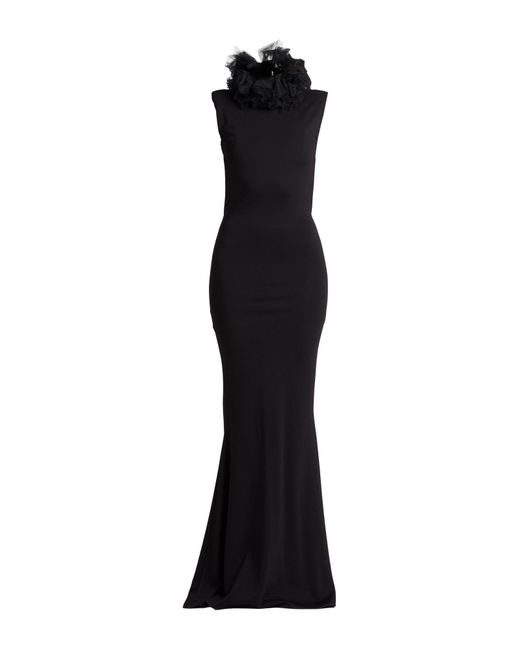 REVISE CONCEPT Black Maxi Dress Viscose, Nylon, Elastane