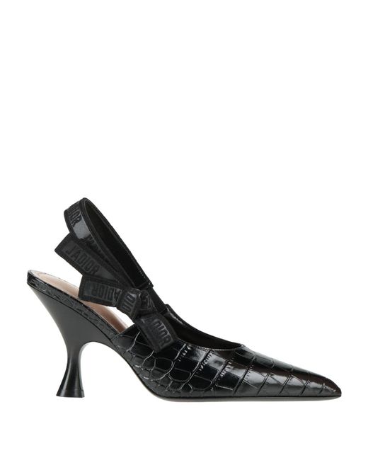 Dior Black Pumps Leather, Textile Fibers