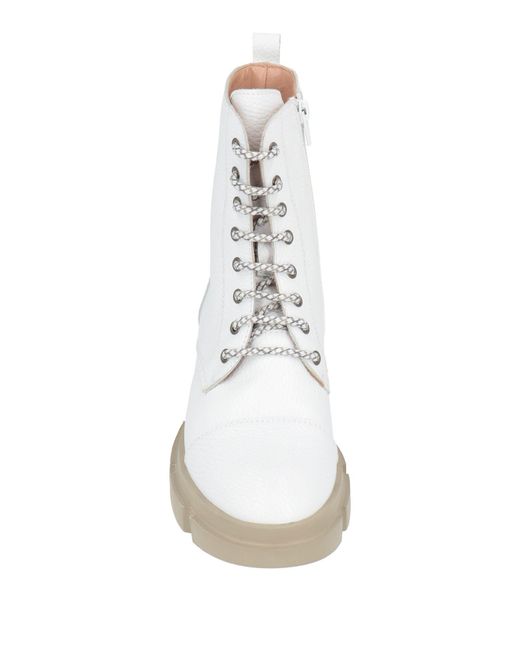 Pollini White Ankle Boots