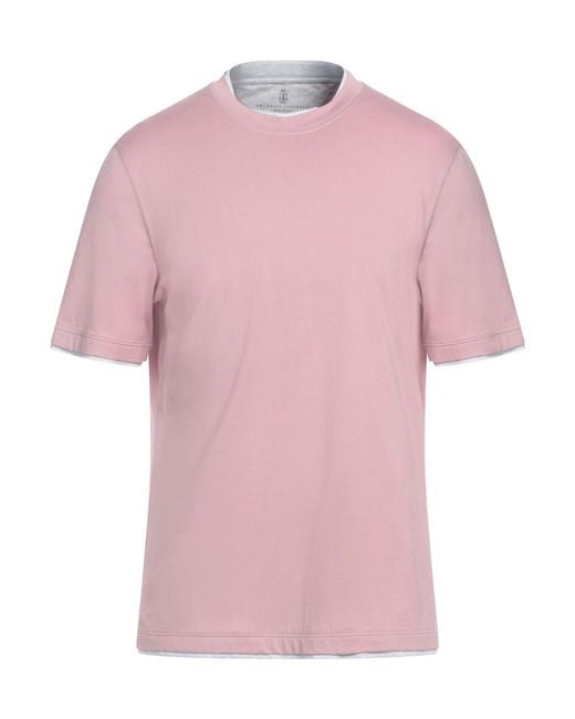 Brunello Cucinelli Pink Antique Rose T-Shirt Cotton for men
