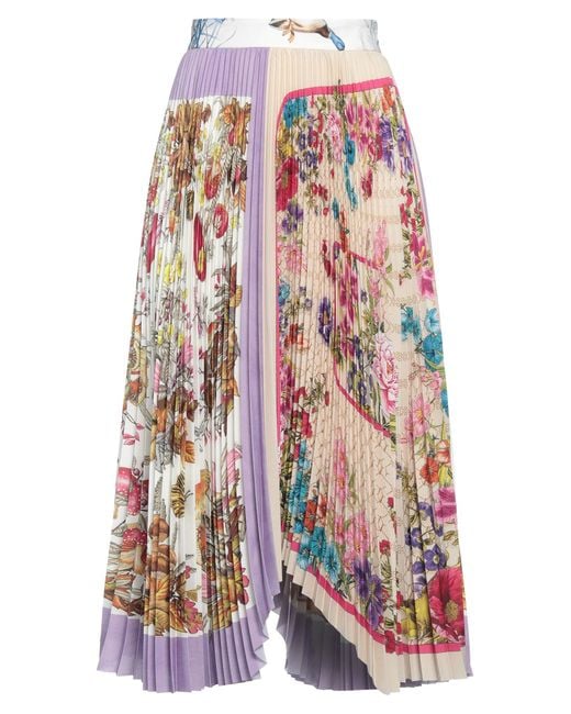 Vivetta White Lilac Midi Skirt Polyester