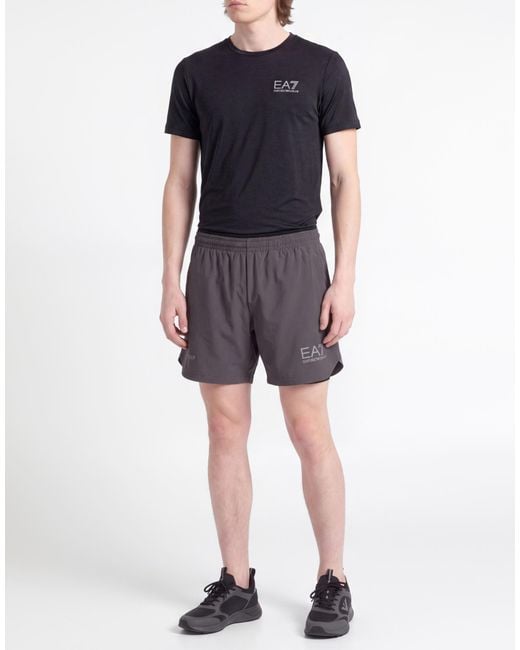 EA7 Gray Taupe Shorts & Bermuda Shorts Polyester, Elastane for men