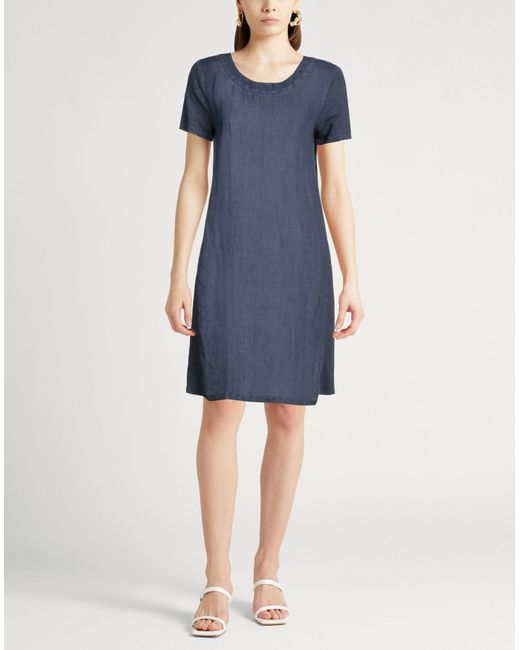 120% Lino Blue Mini Dress