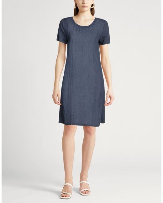 120% Lino Blue Mini Dress