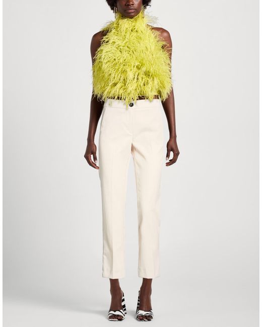 Marella Natural Cream Pants Polyester, Viscose, Elastane